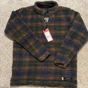 Southern Marsh Kids' Plaid Fleece Sweater - Blue and Brown